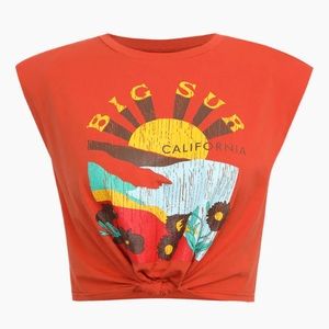 Orange Big Sur Graphic Crop Tee